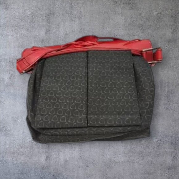 Vintage Liz Claiborne Vegan Leather Bright Red Shoulder Bag - Picture 6 of 7